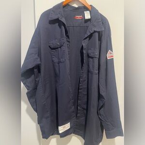 Bulwark Shirts Men's  Flame-Resistant Navy Blue Long Sleeve Work Shirt 3XL.